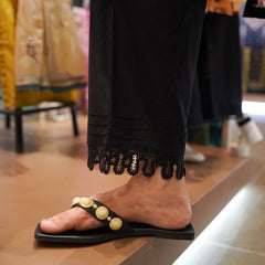 Black Cambric Embroidered Trouser